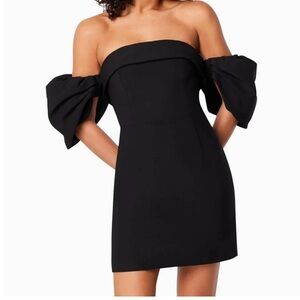 NWT Elliatt Black Strapless Dress with Puff Sleeves